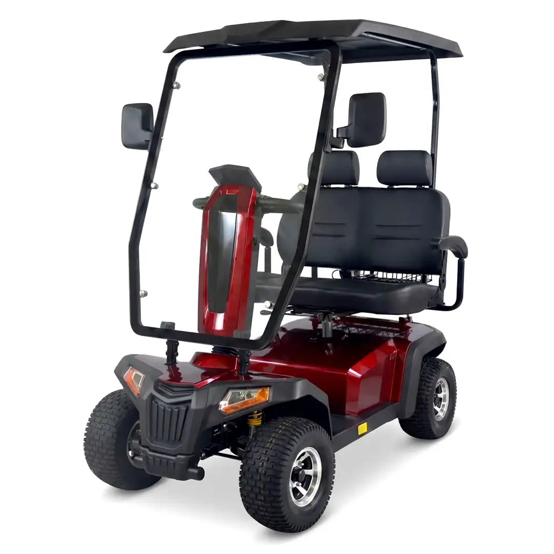 Scooter eléctrico de dos plazas con autonomía de hasta 58 km que permite realizar desplazamientos prolongados dortomedical