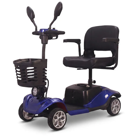 Versión pro en azul del scooter eléctrico con freno electromagnético para una conducción más segura dortomedical