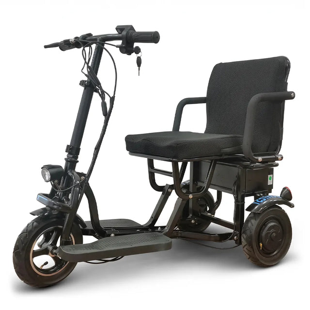 Scooter eléctrico de movilidad y accesibilidad con plegado sencillo para facilitar el almacenamiento dortomedical