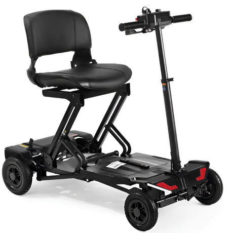 Vista semilateral del scooter 4 ruedas con peso máximo soportado de 120 kg dortomedical