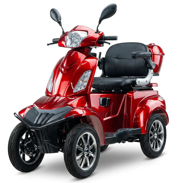Vista 3/4 frontal del scooter eléctrico faster neo estable, potente y seguro para movilidad diaria dortomedical