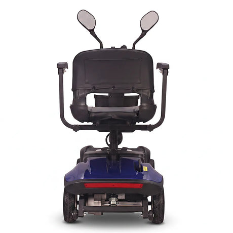 Vista trasera del scooter con suspensión trasera para mayor comodidad en terrenos irregulares dortomedical