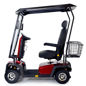 Vista lateral del scooter eléctrico todoterreno con marcha atrás para facilitar las maniobras y el aparcamiento dortomedical