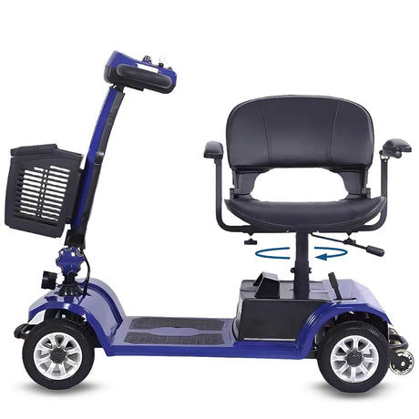 Scooter eléctrico con manillar ovalado tipo delta diseñado para un manejo sencillo incluso con una sola mano dortomedical