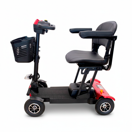 Vista lateral del Scooter movilidad reducida con batería de litio para mayor autonomía en tus trayectos dortomedical