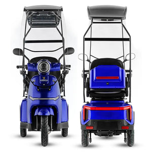 Scooter de movilidad con retrovisores y bloqueo de volante para mayor seguridad de Dortomedical