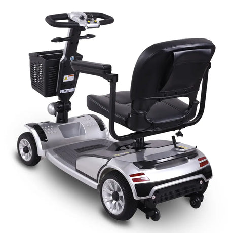 Vista trasera del scooter personas movilidad reducida desmontable en 6 partes para un fácil transporte en el maletero del coche dortomedical