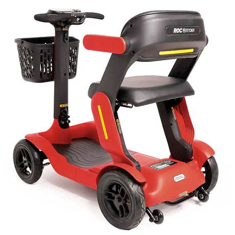 Vista trasera del scooter plegable inteligente con modo paseo que desplaza el scooter mientras andas dortomedical