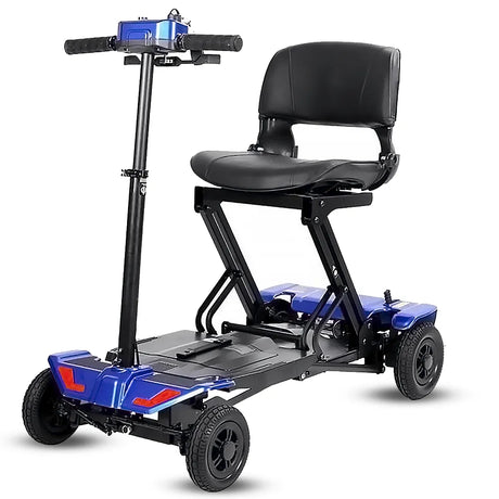 Modelo azul del Scooter urbano con ruedas sólidas antipinchazos para paseos seguros y sin imprevistos dortomedical