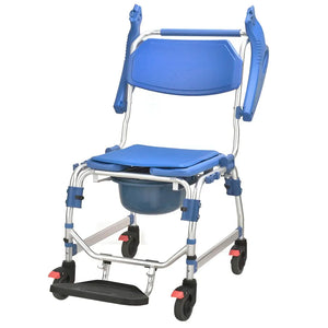 silla de ducha y wc superligera con apoyabrazos abatibles adas