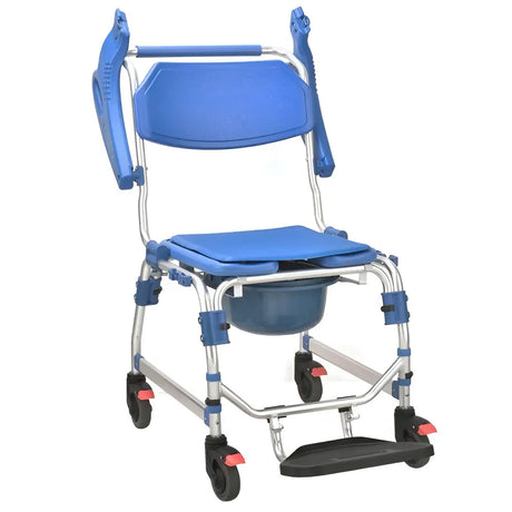 silla de ducha y wc superligera con reposabrazos abatibles