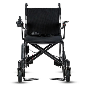 Vista frontal de la silla eléctrica cómoda con cojín de espuma que ofrece confort en el uso diario prolongado dortomedical