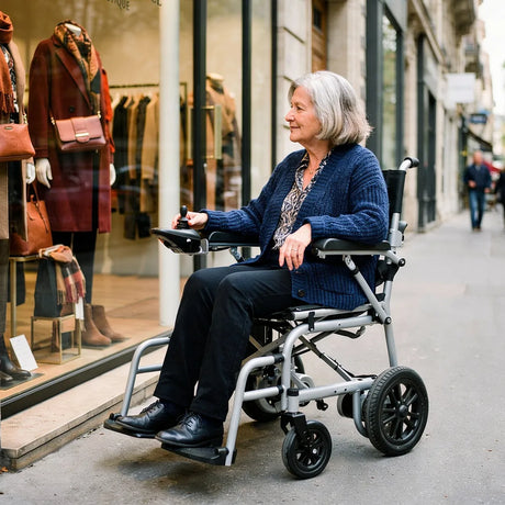 Silla eléctrica para personas con movilidad reducida con ruedas de gran tamaño que proporcionan una mejor estabilidad dortomedical