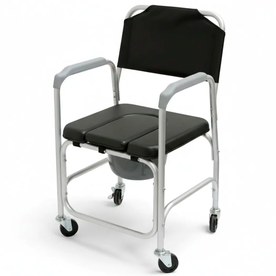 Plano frontal inclinado de la silla wc que incluye cubeta extraíble dortomedical