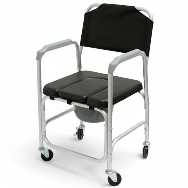 Plano frontal inclinado de la silla wc que incluye cubeta extraíble dortomedical
