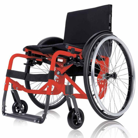 Silla de ruedas ultra ligera de alto rendimiento que soporta hasta 120 kg, con freno de estacionamiento y horquilla delantera ajustable dortomedical