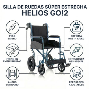 Puntos importantes de la Silla de ruedas de aluminio plegable de peso reducido ideal para guardar en el maletero del coche de Dortomedical.