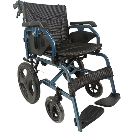 Silla de ruedas con ruedas traseras de 30 cm para estabilidad en exteriores y ruedas delanteras giratorias para maniobras en interiores dortomedical