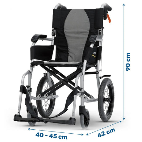 Medida de la silla de ruedas con ruedas traseras con aros propulsores ergonómicos para facilitar el avance con menos esfuerzo dortomedical