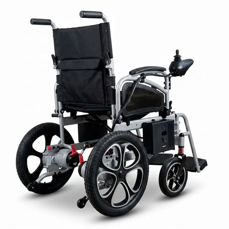 Silla de ruedas eléctrica con freno electromagnético que detiene la silla de forma segura al soltar el joystick dortomedical