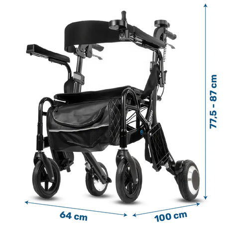 Medidas de la Silla de ruedas ligera de aluminio de 18kg para fácil transporte en coche dortomedical