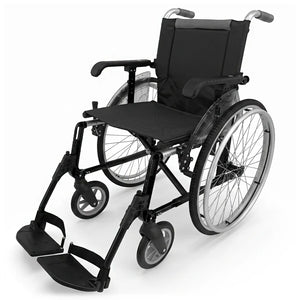 Silla de ruedas con peso ligero de solo 13 kg en color gris que facilita el manejo del producto dortomedical