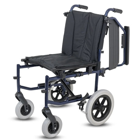 Vista de los reposabrazos abatibles de la Silla de ruedas plegable y compacta para un transporte fácil en cualquier vehículo Dortomedical