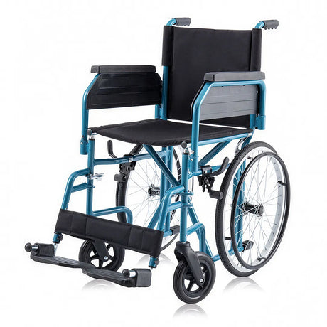 Silla de ruedas con ruedas traseras de radios y goma PU sin cámara para evitar pinchazos de Dortomedical.