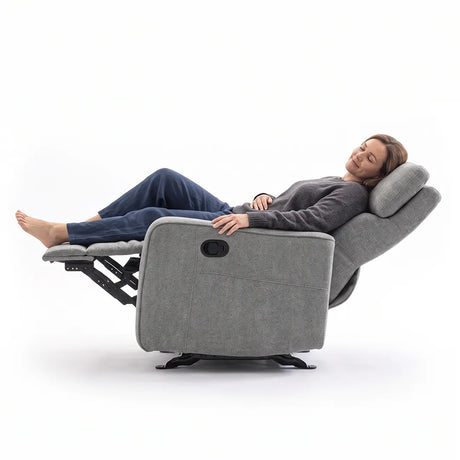 Vista lateral del sillón reclinable geriátrico manual con multiacolchado para un mayor confort dortomedical