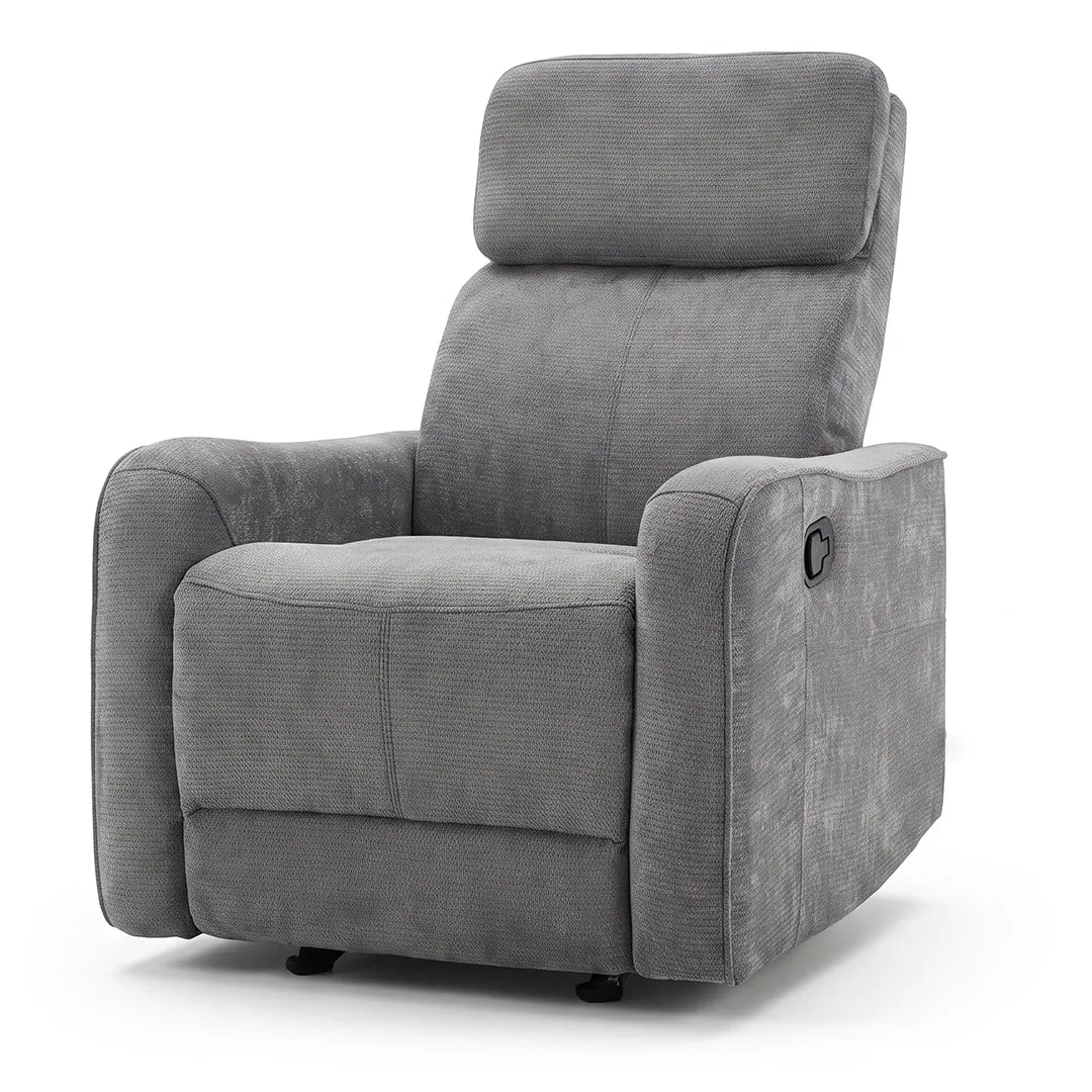 Modelo gris del sillón reclinable con función balancín para favorecer el confort del usuario dortomedical