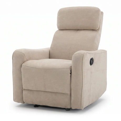 Modelo en color arena del sillón reclinable de microfibra transpirable e hipoalergénica dortomedical
