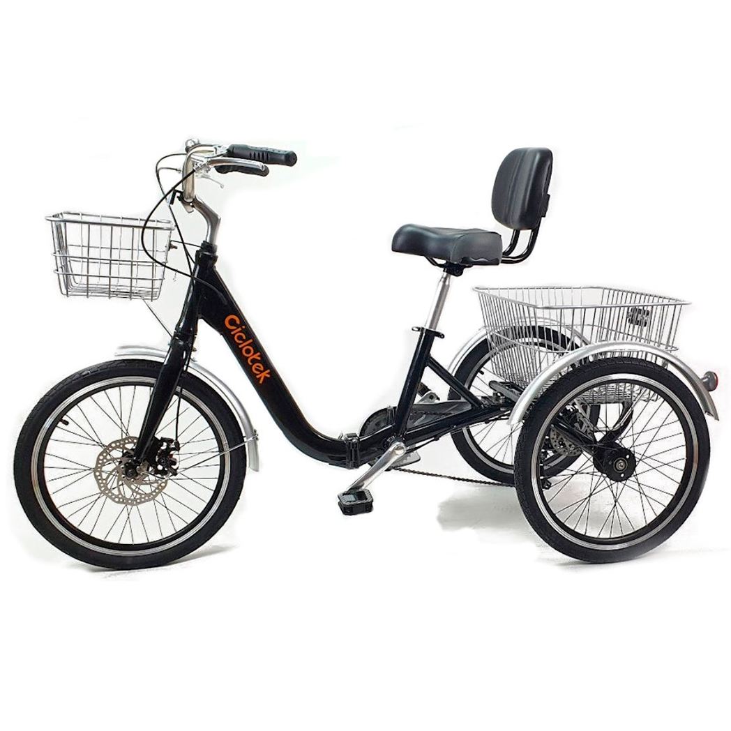 Triciclo para adultos con asistencia al pedaleo y motor de 250W para circular sin esfuerzo dortomedical