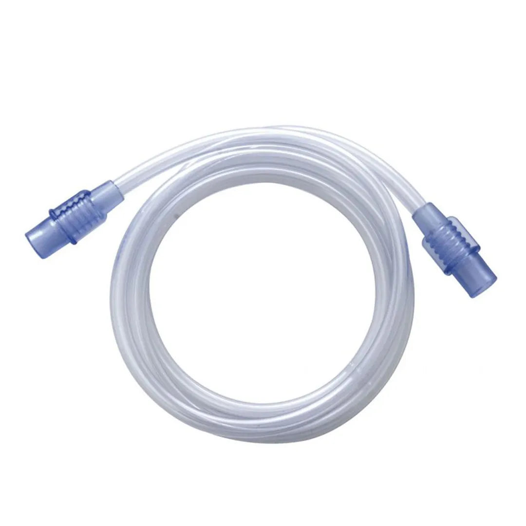 Vista del tubo de PVC de 1 m de longitud flexible y resistente compatible con los nebulizadores de la marca Moretti dortomedical