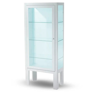 Vitrina clínica con puerta de acero inoxidable que ofrece una visibilidad total del interior dortomedical